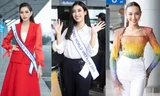Gu thời trang ra sân bay đi thi quốc tế của dàn hậu: Đỗ Thị Hà yêu kiều, Đỗ Mỹ Linh cực giản dị