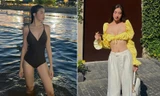 Á hậu Ngọc Thảo khoe dáng sexy với áo tắm, Lương Thuỳ Linh mặc crop-top bé xíu khoe boy nóng bỏng