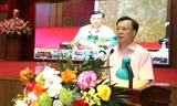 Bí thư Thành ủy Hà Nội Đinh Tiến Dũng phát biểu tại hội nghị