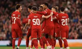 Liverpool ăn mừng chiến thắng trước Union SG ở lượt đi.