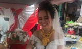‘Hotgirl’ Hậu Giang đeo 129 cây vàng trong ngày cưới gây sốc