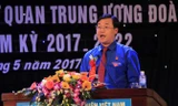 Bí thư thứ nhất T.Ư Đoàn Lê Quốc Phong phát biểu tại Đại hội. (ảnh: Trường Phong).