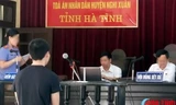 Bị cáo Ngô Văn Giáp tại phiên tòa (ảnh báo Hà Tĩnh).