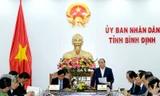 Thủ tướng Nguyễn Xuân Phúc phát biểu tại buổi làm việc với lãnh đạo chủ chốt tỉnh Bình Định. Ảnh: VPCP