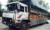 Chiếc xe tải chở gỗ lậu. Ảnh: Công an Thanh Hóa.