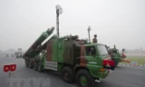 Tên lửa Brahmos của Ấn Độ tại lễ diễu binh kỷ niệm ngày thành lập quân đội 15/1 ở New Delhi. (Nguồn: AFP/TTXVN)