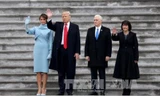 Tân Tổng thống Donald Trump (thứ hai, trái), tân Phó Tổng thống Mike Pence (thứ hai, phải) sau lễ tuyên thệ nhậm chức tại Washington, DC., ngày 20/1. Ảnh: EPA/TTXVN.