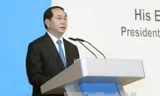 Chủ tịch nước Trần Đại Quang phát biểu tại Đối thoại Singapore. Ảnh: TTXVN