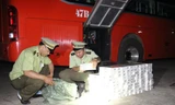 Xe chở thuốc lá lậu bị bắt giữ.