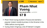 Tài sản tỷ phú Phạm Nhật Vượng tăng vọt chạm 7 tỷ USD