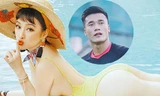 Angela Phương Trinh liên tục "thả thính" thủ môn Bùi Tiến Dũng.