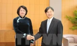 Phó Chủ tịch nước Đặng Thị Ngọc Thịnh tiếp kiến Hoàng Thái tử Nhật Bản Naruhito. (Ảnh: Quang Hải/TTXVN)