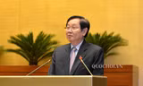 Bộ trưởng Lê Vĩnh Tân trả lời chất vấn tại Quốc hội. ảnh: quochoi.vn