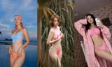 Mỹ nhân V-biz đua nhau diện bikini siêu nhỏ: Bé đến mức chỉ che được vùng nhạy cảm