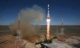 Tàu vũ trụ được phóng từ Trung tâm vũ trụ Baikonur, Kazakhstan hôm 28/4. Ảnh: EPA.