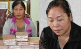 Đặng Thị Chanh khi bị bắt quả tang cùng 31 bánh heroin, và hiện tại (Chụp trong Trại tạm giam Công an tỉnh Điện Biên tháng 3/2015).
