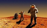 Mô phỏng phi hành gia trên bề mặt hành tinh đỏ. Ảnh: imgarcade.com.