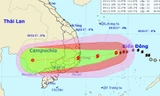 Dự kiến bão số 12 (Bão Con Voi) sẽ đổ bộ vào khu vực đất liền từ Nam Phú Yên đến Bắc Bình Thuận