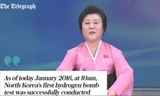 Biên tập viên truyền hình Triều Tiên đọc thông báo nước này vừa thử nghiệm thành công bom nhiệt hạch