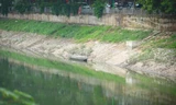 Nước sông Tô Lịch chuyển màu xanh lạ mắt