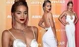 Jasmine Sanders khoe thân hình siêu mẫu quyến rũ với váy cắt xẻ