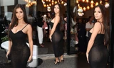 Demi Rose khoe đường cong nảy nở với đầm 2 dây xuyên thấu 