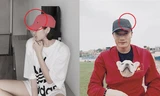Bảo Anh và Bùi Tiến Dũng sử dụng hai chiếc mũ giống nhau nhưng khác màu.
