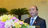 Thủ tướng Nguyễn Xuân Phúc báo cáo tình hình kinh tế, xã hội trước Quốc hội.