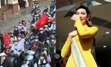 Được chào đón nồng nhiệt trên phố, Miss Grand 2021 Thùy Tiên khóc vì từng sợ bị lãng quên