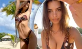 Mỹ nhân áo tắm Emily Ratajkowski thả dáng cực sexy ở biển