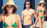 Kaia Gerber mặc bikini nhỏ xíu, lần đầu đi biển cùng người yêu tài tử