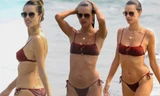 Mỹ nhân Alessandra Ambrosio gây 'sốt' trên bãi biển với bikini nhỏ xíu