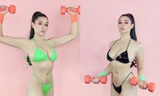 Mẫu 9x mặc bikini sắc màu, da trắng nuột nà 'mát mắt'