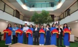 Bí thư thứ nhất Trung ương Đoàn Nguyễn Anh Tuấn, Bí thư Trung ương Đoàn Nguyễn Ngọc Lương và đại diện Đảng Ủy, Công Đoàn, Đoàn Thanh niên cơ quan tham dự lễ cắt băng khánh thành