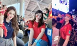 Cổ động viên nữ xinh đẹp 'tiếp lửa' trên khán đài trong trận U23 Việt Nam thắng U23 Thái Lan