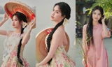 Hoa khôi Áo dài Việt Nam Nguyễn Thảo Nguyên rạng rỡ trong tà áo dài đón Tết Ất Tỵ 2025
