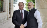 Tổng thống Nga Vladimir Putin và Thủ tướng Ấn Độ Narendra Modi. (Ảnh: PTI)