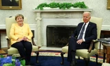 Thủ tướng Đức Angela Merkel và Tổng thống Mỹ Joe Biden. (Ảnh: Reuters)