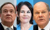 (Từ trái sang) các ứng viên Armin Laschet (CDU), Annalena Baerbock (đảng Xanh), Olaf Scholz (Dân chủ xã hội). (Ảnh: AP) 