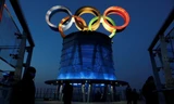 Biểu tượng Olympic ở Bắc Kinh. (Ảnh: Reuters)