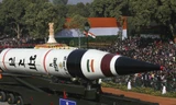Tên lửa Agni-V của Ấn Độ trong cuộc diễu binh mừng lễ độc lập năm 2013. (Ảnh: AP)