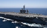 Tàu sân bay USS Theodore Roosevelt trong một chuyến đi qua Thái Bình Dương (Ảnh: US Navy)