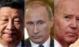(Từ trái sang phải) Chủ tịch Trung Quốc Tập Cận Bình, Tổng thống Nga Vladimir Putin, Tổng thống Mỹ Joe Biden. (Ảnh: AP)