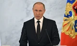 Tổng thống Nga Vladimir Putin đọc thông điệp Liên bang 2015. Ảnh: RT