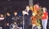 Bộ trưởng VHTTDL Nguyễn Ngọc Thiện phát biểu tại lễ Vinh danh U23 Việt Nam ngày 28/1 tại SVĐ Mỹ Đình, Hà Nội. Ảnh: Như Ý.