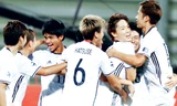 Các cầu thủ U19 Nhật Bản ăn mừng chiến thắng trước U19 Việt Nam để giành quyền vào chơi trận chung kết. Ảnh: AFC