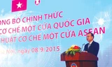 Phó Thủ tướng Vũ Văn Ninh - Trưởng Ban chỉ đạo quốc gia NSW và ASW phát biểu tại buổi lễ công bố chính thức thực hiện Cơ chế một cửa quốc gia (NSW) và kết nối kỹ thuật Cơ chế một cửa Asean (ASW)