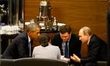 Tổng thống Mỹ Barack Obama và Tổng thống Nga Vladimir Putin tại cuộc gặp bên lề hội nghị G-20. Ảnh: Getty Images