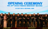 Hội nghị Bộ trưởng Ngoại giao ASEAN lần thứ 49 khai mạc sáng 24/7 tại Vientiane. Ảnh: TTXVN