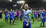 Các cầu thủ Iceland ăn mừng chiến tích đá bay tuyển Anh khỏi Euro 2016. Ảnh: EPA